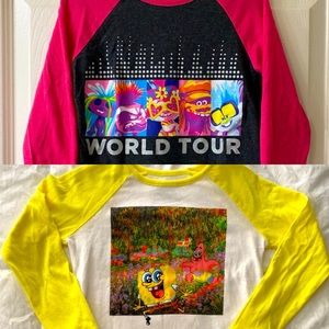 Trolls & SpongeBob Baseball Tee Lot of 2